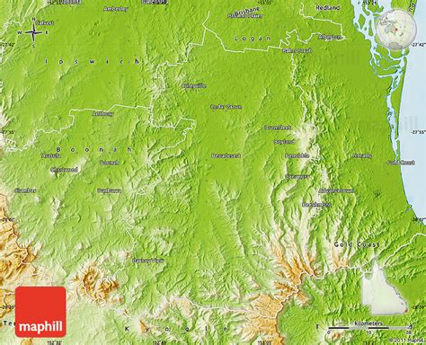 Physical Map of Beaudesert