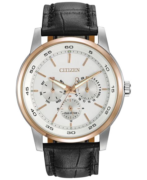 Lyst - Citizen Men's Dress Eco-drive Black Leather Strap Watch 44mm Bu2016-00a in Metallic for Men