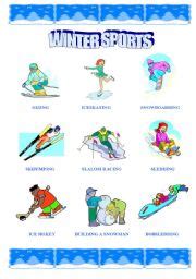 Winter Sports - ESL worksheet by reniag