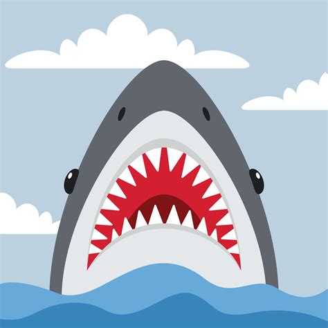 Cartoon Drawing Of A Shark 13537119 Vector Art at Vecteezy