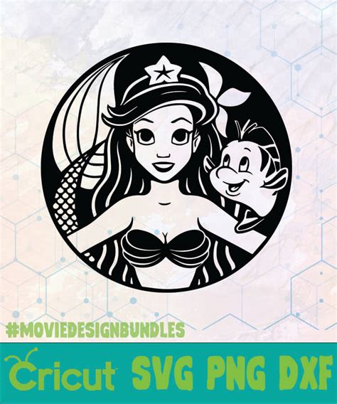 THE LITTLE MERMAID STARBUCKS DISNEY LOGO SVG, PNG, DXF - Movie Design Bundles