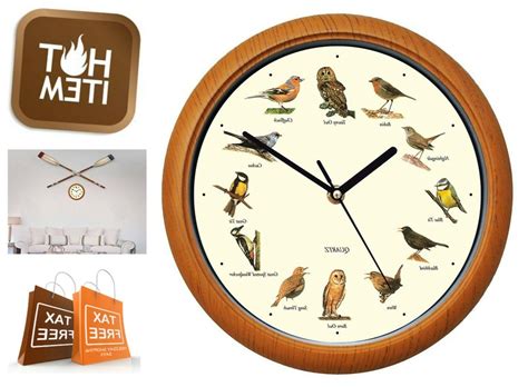 12" Singing Bird Wall Clock Battery Operated Hourly