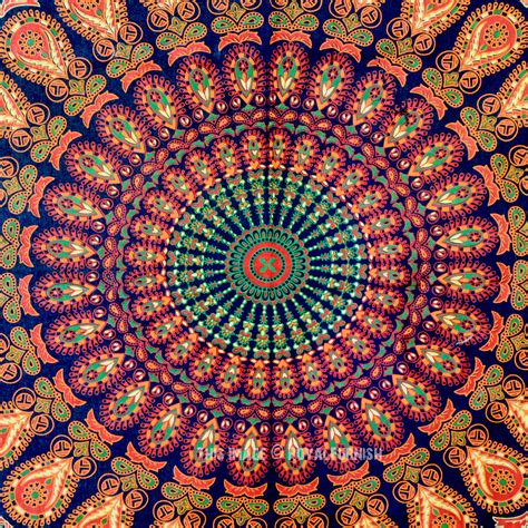 Green Small India Psychedelic Bohemian Mandala Tapestry Wall Hanging - RoyalFurnish.com