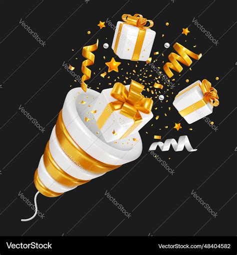 Party popper Royalty Free Vector Image - VectorStock