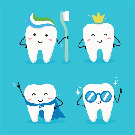 Tooth cartoon style character. Dental concept illustration 2988588 ...