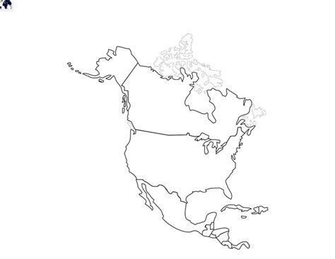 Printable Blank North America Map with Outline, Transparent Map | North america map, America map ...