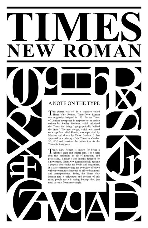 Times New Roman Type Poster on Behance