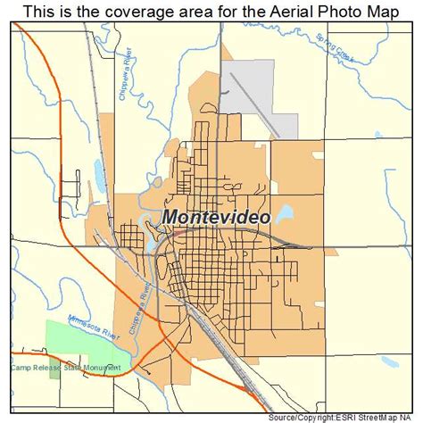 Aerial Photography Map of Montevideo, MN Minnesota