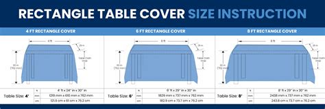 Rectangle Tablecloth Sizes: Standard Size Chart With Custom Guide ...