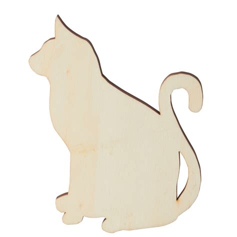 Unfinished Wood Cat Cutout - All Wood Cutouts - Wood Crafts - Hobby ...