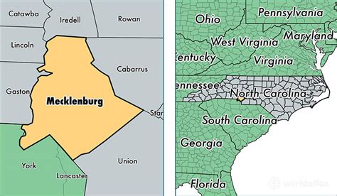 Mecklenburg County Nc Map - Cities And Towns Map