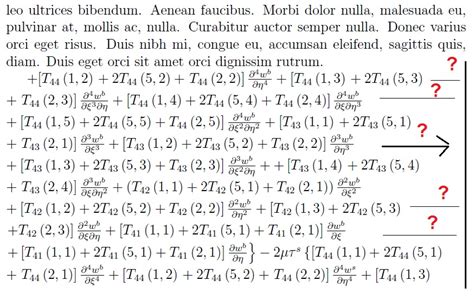 math mode - How can I write a long equation in multi line scaled to ...