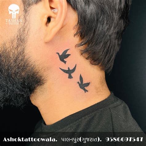 Birds Tattoo | Neck tattoo for guys, Bird tattoo neck, Side neck tattoo