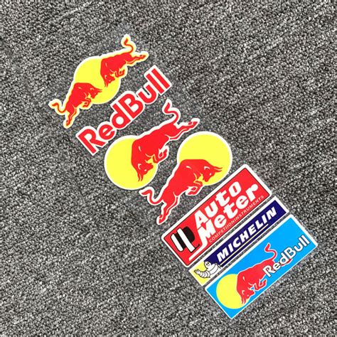 1 Set of Motorcycle Red Bull Reflective Stickers for Scooter Helmet Decoration Stickers | Lazada PH