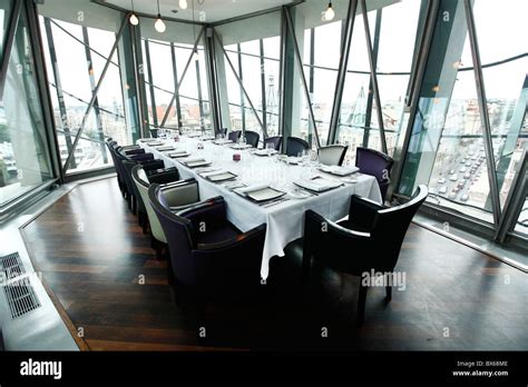 Interior of gourmant Celeste Restaurant at the Prague's Dancing House ...