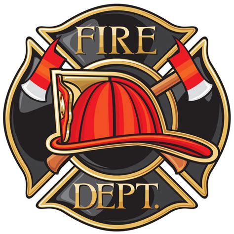 Fire Department or Firefighters Maltese Cross Symbol Wall Mural - Vinyl • Pixers® • We live to ...