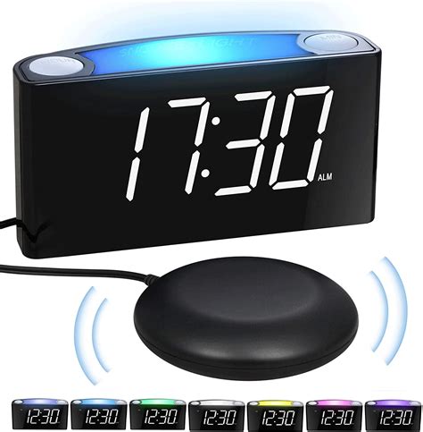 Mesqool Loud Alarm Clock Bed Shaker, Powerful Vibrating for Heavy Sleepers, Deaf, Hearing ...