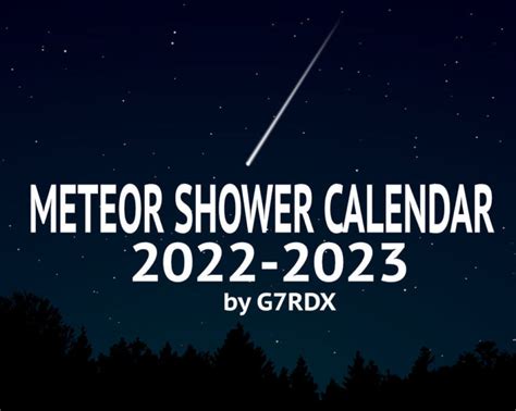 Meteor Shower Calendar 2022-2023 - by G7RDX