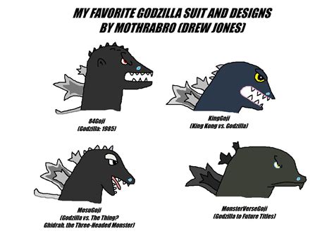 My Favorite Godzilla Suit and Designs by mothrabro on DeviantArt