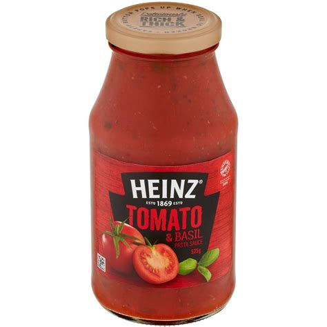 Heinz Pasta Sauce Tomato & Basil 525g | Woolworths