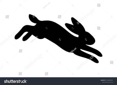 Vector Illustration Jumping Rabbit Black Silhouette Stock Vector (Royalty Free) 1928869391 ...