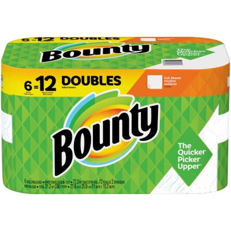 Bounty Double Roll Full-Sheet Paper Towels, 6 rolls - Fry’s Food Stores