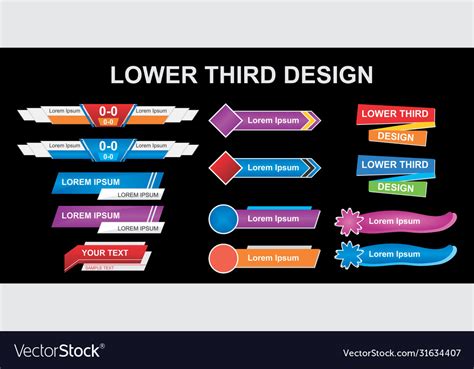 Lower third graphic set free Royalty Free Vector Image