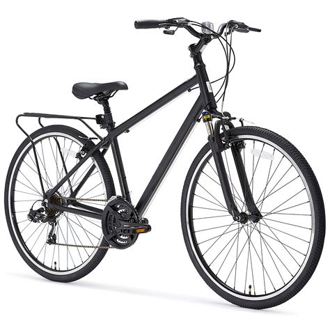 sixthreezero Pave n' Trail Men's 21-Speed Hybrid Road Bicycle, Matte Black 26" Wheels/ 18" Frame ...