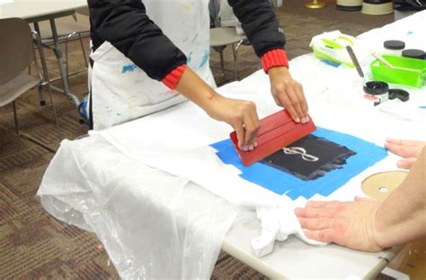 You Can Print T-shirts Using Sticky Backed Stencils Cut with the Silhouette | Elaine Luther