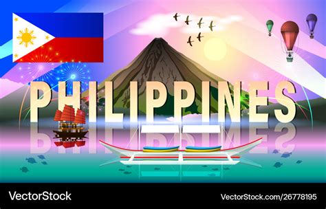 Philippines tourism landscape banner Royalty Free Vector