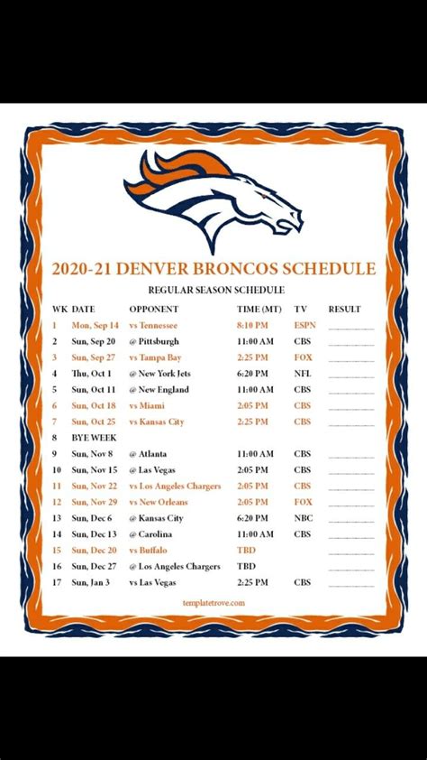 Lula Mills Berita: Denver Broncos Football Schedule 2023