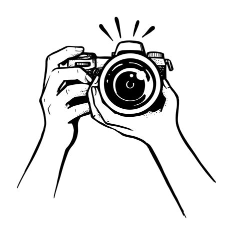 Woman photographer with camera sketch style. 13215831 Vector Art at Vecteezy