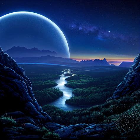 Exoplanet/Exomoon Landscape VII by Spectral-Genesis on DeviantArt