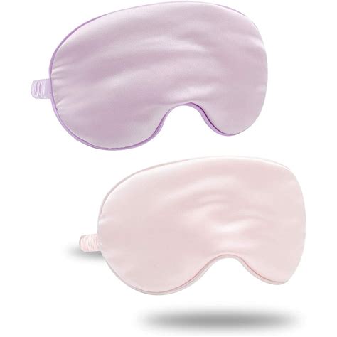 2 Pack Silk Eye Masks for Sleeping Blackout, Natural Mulberry Silk ...