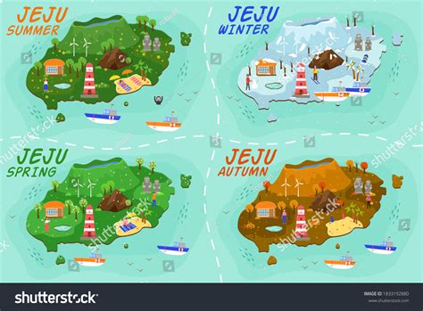 Jeju Island Travel Map Travel Guide Stock Vector (Royalty Free) 1833192880 | Shutterstock