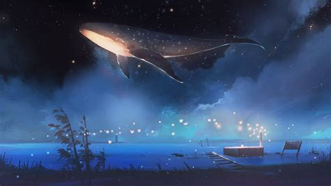 #Anime #Original #Fantasy #Whale #1080P #wallpaper #hdwallpaper #desktop | Anime scenery ...