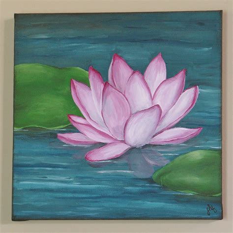 Lotus Flower - Acrylic on Canvas | Flower art painting, Lotus flower painting, Lotus flower art