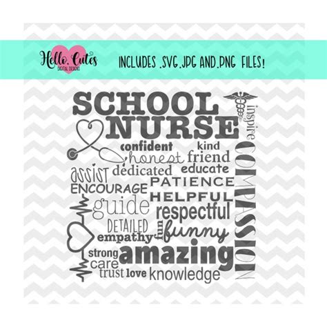 School Nurse Appreciation Design Instant Digital Download | Etsy