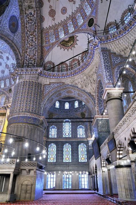 Blue mosque interior stock photo. Image of mural, muslim - 13060902