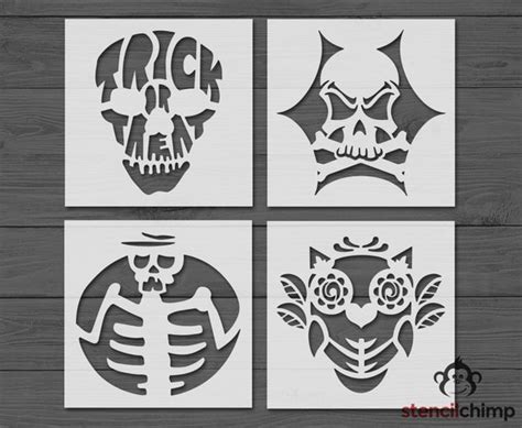 Pumpkin Skull Stencil