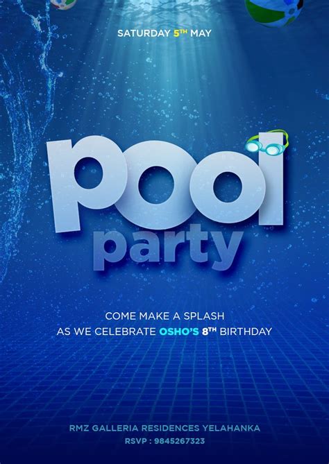 Pool Party Flyer Design | Pool parties flyer, Party design poster ...