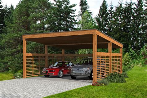 Contemporary 2-Car Carport - 68746VR | Architectural Designs - House Plans