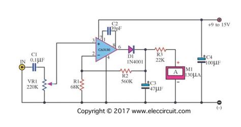 Analog vu meter schematic – Electronic projects circuits