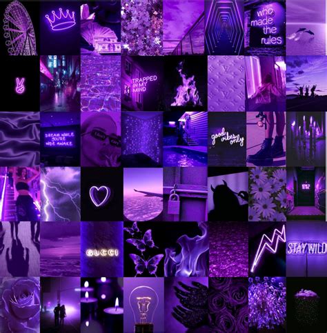 Neon Purple Aesthetic Photo Wall Collage Kit - Etsy