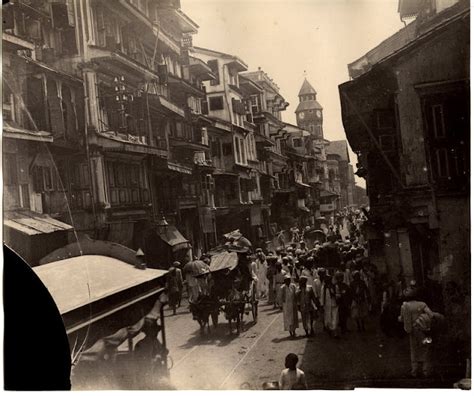 Busy Street Scenes in Bombay (Mumbai) - c1880's - Old Indian Photos