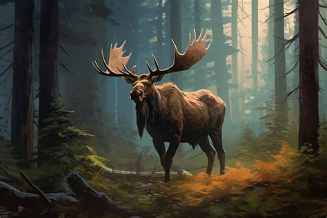 Premium AI Image | moose in the forest