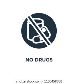 No Drugs Icon Black Filled Vector Stock Vector (Royalty Free ...