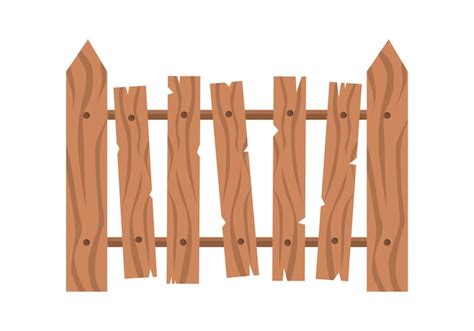 Premium Vector | Wooden garden fence in vector