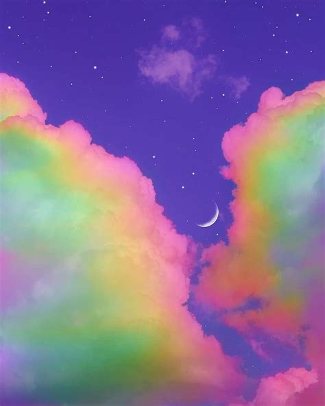 Rainbow aesthetic, cloud, purple, HD phone wallpaper | Peakpx