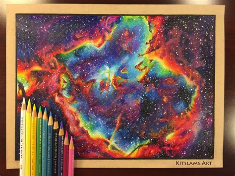 Heart Nebula Drawing | Space drawings, Colorful art prints, Colorful art paintings